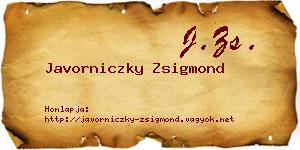 Javorniczky Zsigmond névjegykártya