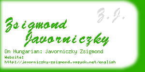 zsigmond javorniczky business card